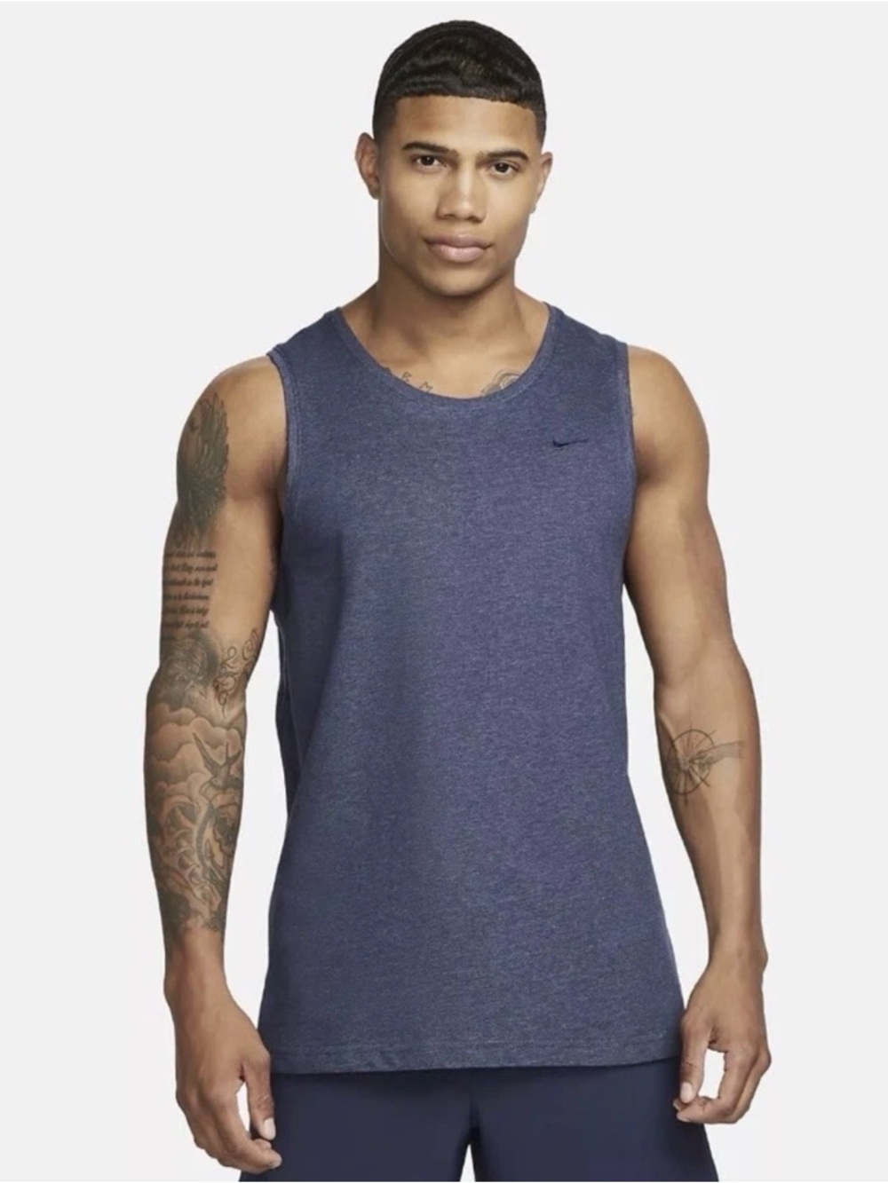 Nike Men’s Training Dri-fit Tank Top Size L Embroidered Blue Workouts Gym - Picture 6 of 6